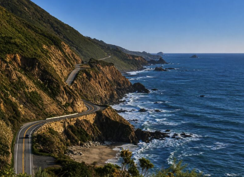Coastal highway along cliffs, representing choosing the right direction before optimizing speed